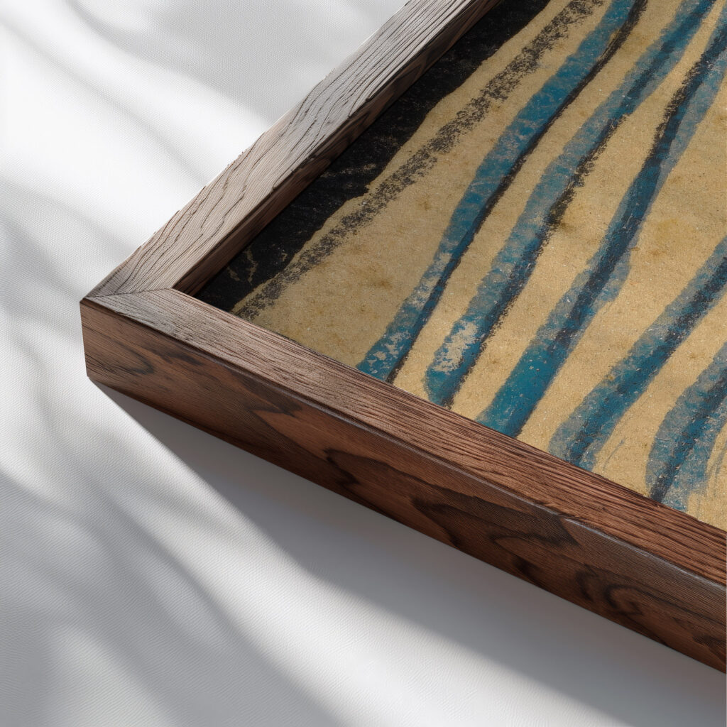 Abstrahierter Nadelbaum 1918 Egon Schiele close up dark wood mockup