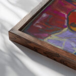 Abstrakte Komposition Hochformat Adolf Holzel close up dark wood mockup