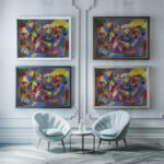 Abstrakte Komposition Querformat Adolf Holzel framed posters mockup