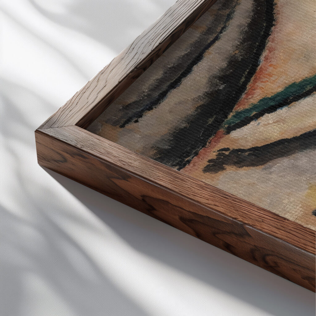 Abstrakter Kopf 1927 Alexej von Jawlensky close up dark wood mockup
