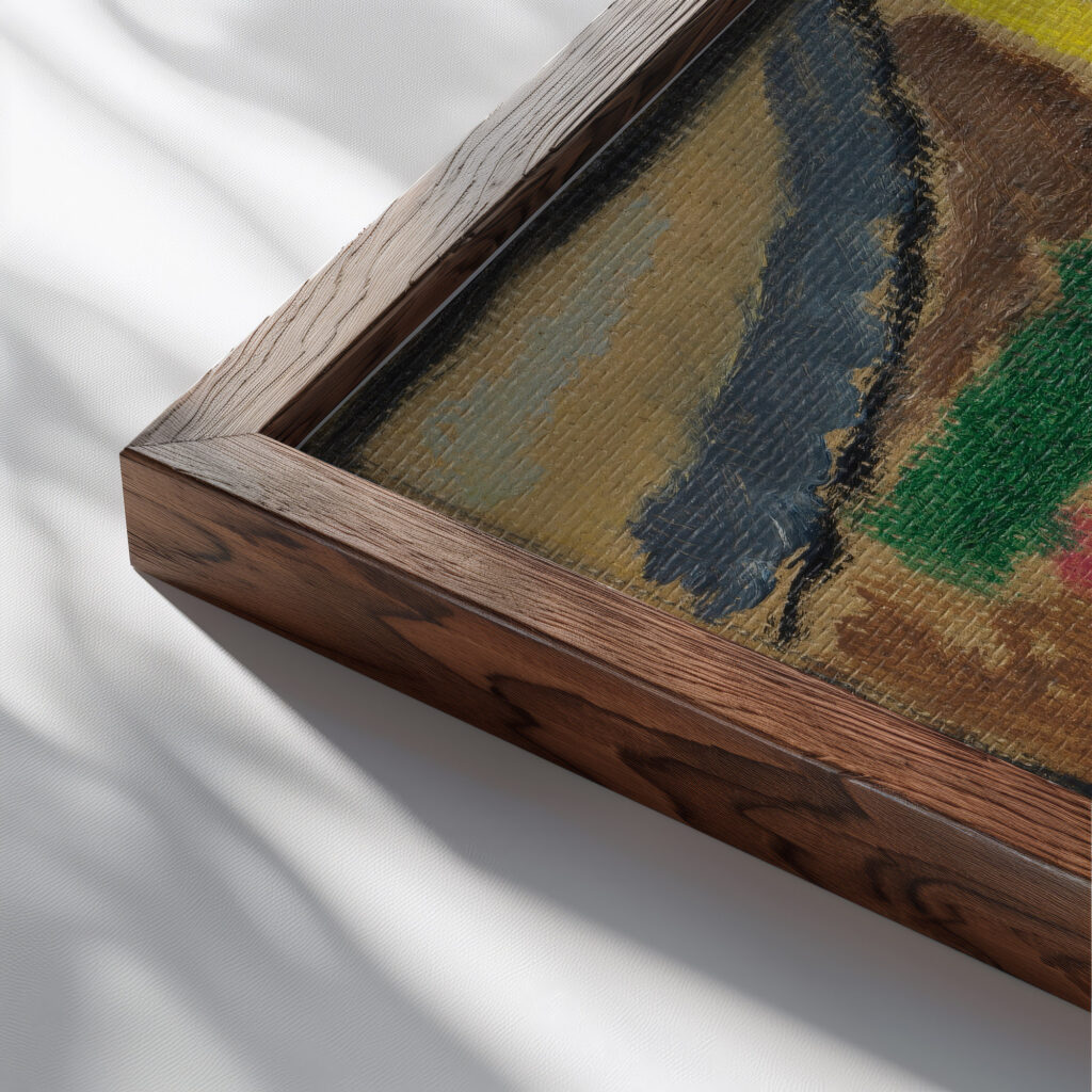 Abstrakter Kopf 1933 Alexej von Jawlensky close up dark wood mockup