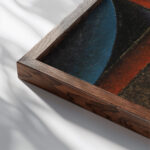 Abstrakter Kopf Blau Rot Abstract Head Blue Red 1933 Alexej von Jawlensky close up dark wood mockup