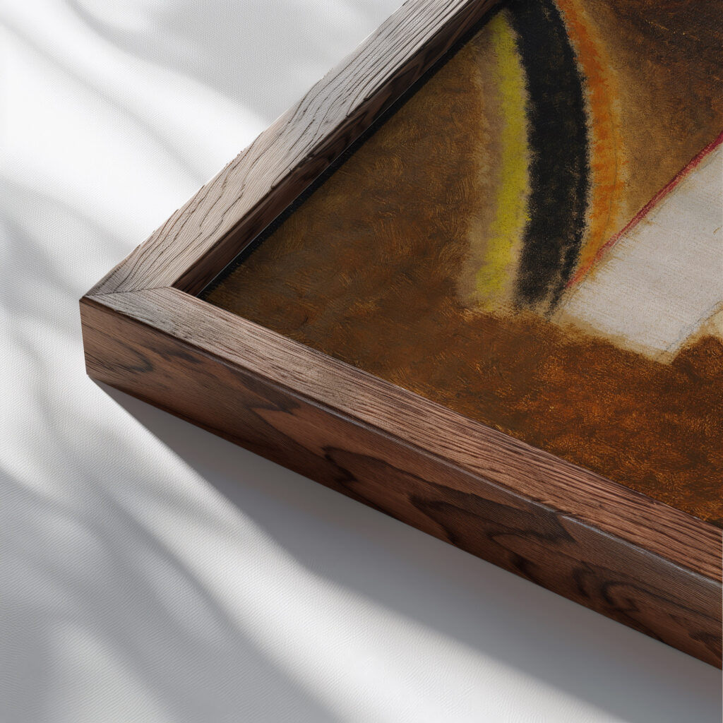 Abstrakter Kopf Konstruktiver Kopf 1933 Alexej von Jawlensky close up dark wood mockup