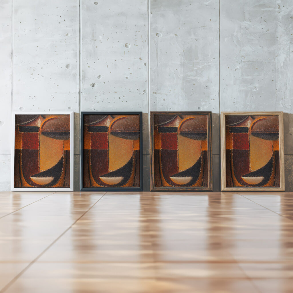 Abstrakter Kopf Orient – Verhaltene Glut 1932 Alexej von Jawlensky framed posters mockup