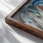 Achill Horses 1941 Mainie Jellett close up dark wood mockup