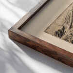 Acker und Hauser im Erzgebirge 1906 Ernst Ludwig Kirchner close up dark wood mockup