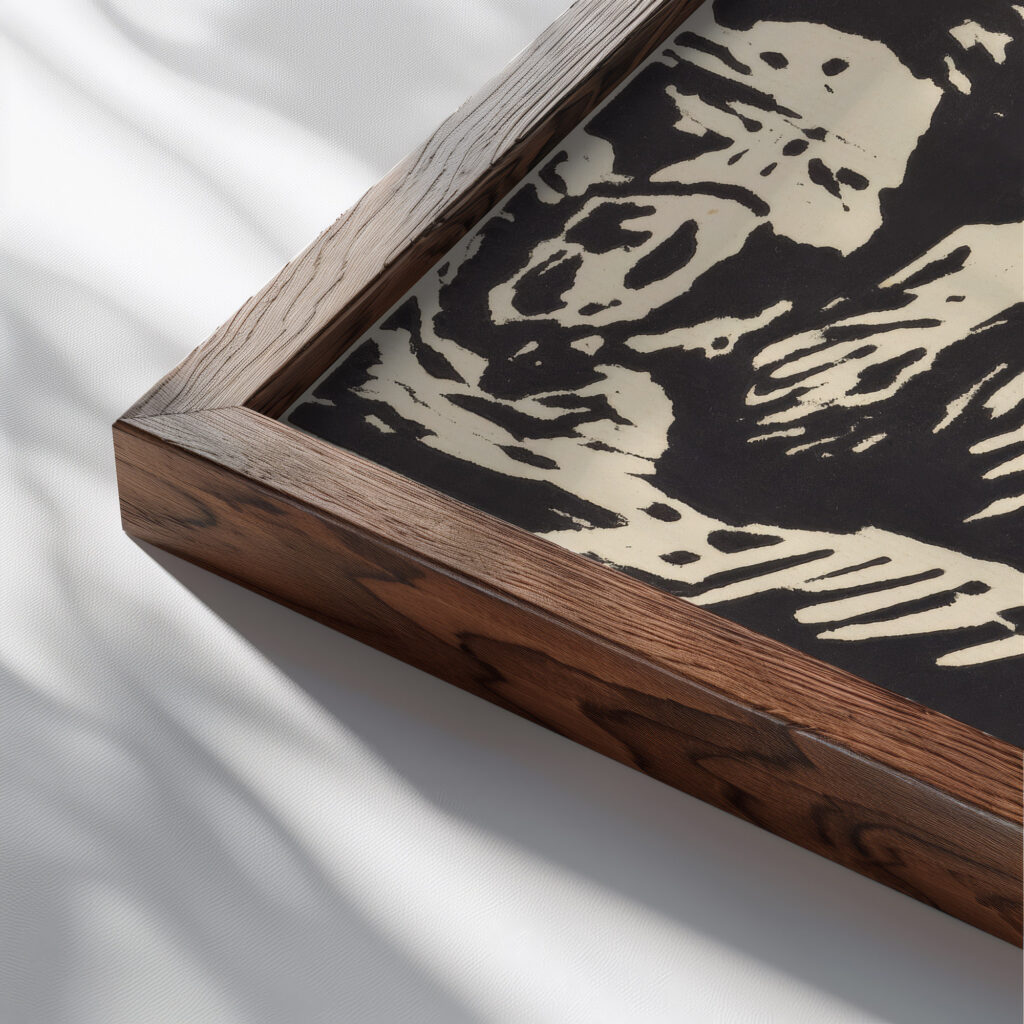 Adam and Eve Der Sundenfall 1919 Lovis Corinth close up dark wood mockup