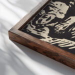 Adam and Eve Der Sundenfall 1919 Lovis Corinth close up dark wood mockup