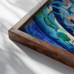 Adam et Eve 1910 Vladimir Baranov Rossine close up dark wood mockup