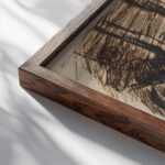Aften i kostalden 1885 Theodor Philipsen close up dark wood mockup