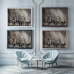 After the Funfair 1924 Alfred Ost framed posters mockup