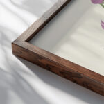 Agreeable Contrast of Plum Violet and Sage Green 1912 James Ward close up dark wood mockup