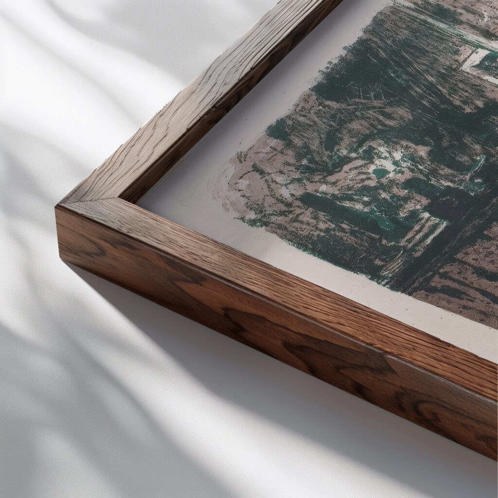 Album Cover for Landscapes and Interiors 1899 Edouard Vuillard close up dark wood mockup