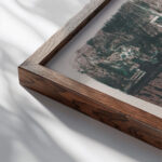 Album Cover for Landscapes and Interiors 1899 Edouard Vuillard close up dark wood mockup