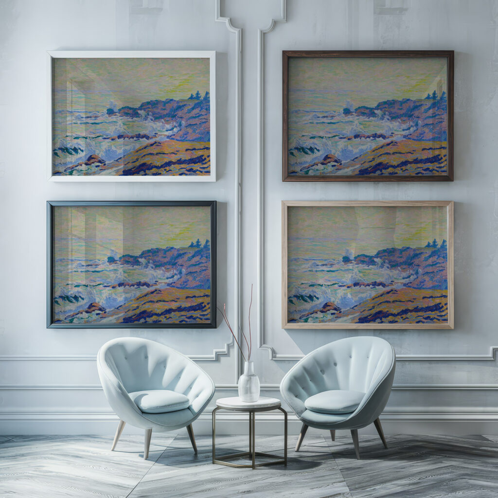 Along the coast 1913 Allen Tucker framed posters mockup