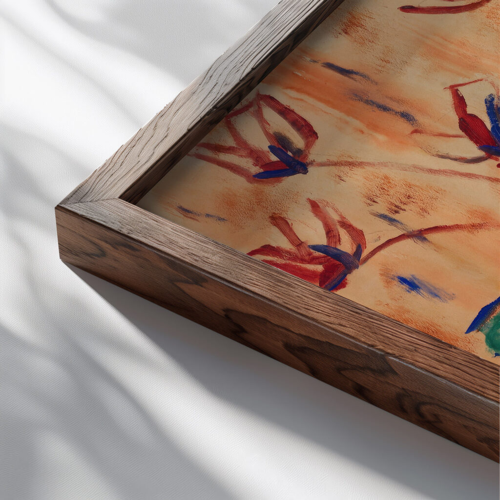 Alpenveilchen 1918 Christian Rohlfs close up dark wood mockup