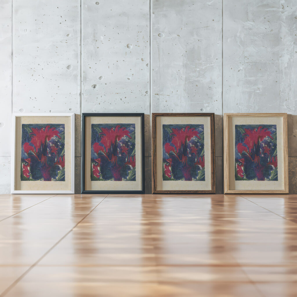 Alpenveilchen 1918 – 1919 Ernst Ludwig Kirchner framed posters mockup