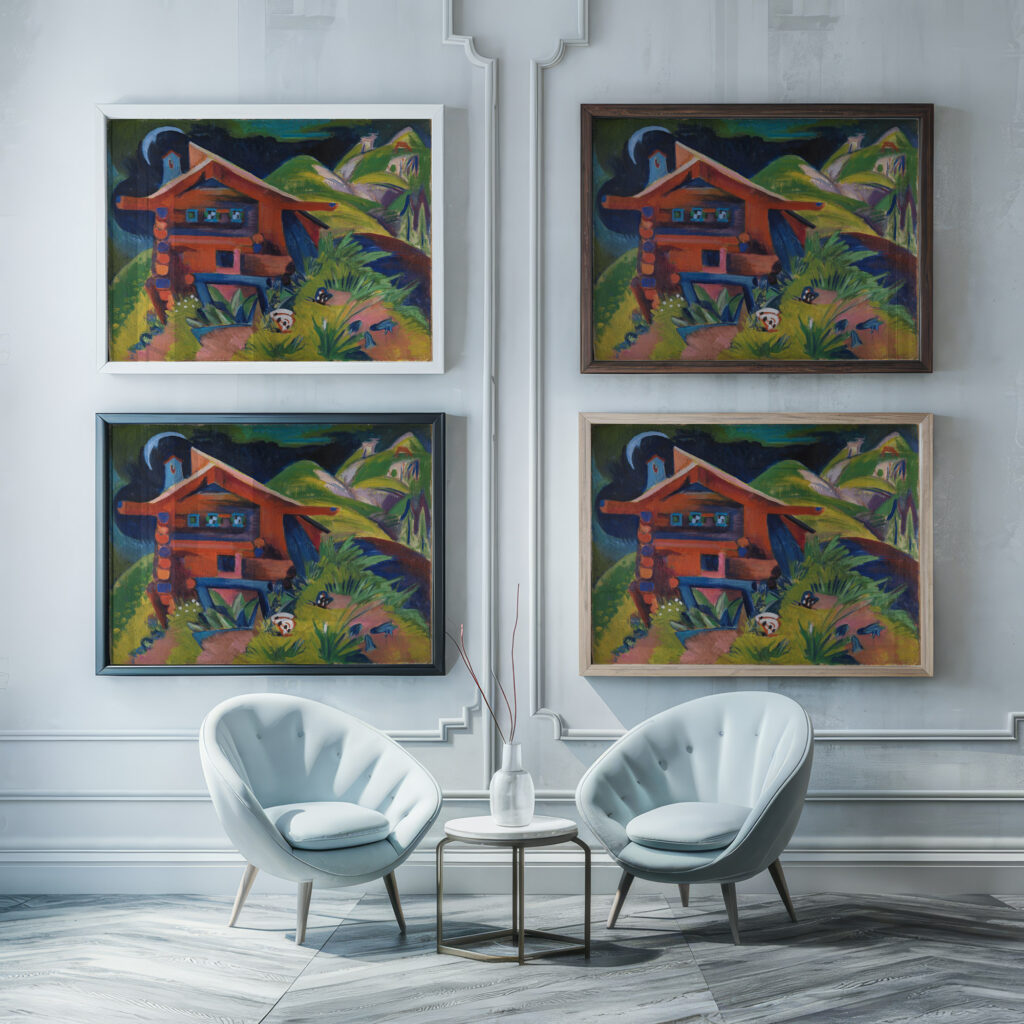 Alphutte 1919 Ernst Ludwig Kirchner framed posters mockup