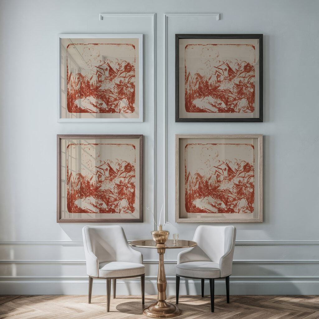 Alphutten 1919 Ernst Ludwig Kirchner framed posters mockup