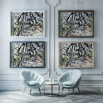 Alphutten Frauenkirch 1925 Albert Muller framed posters mockup