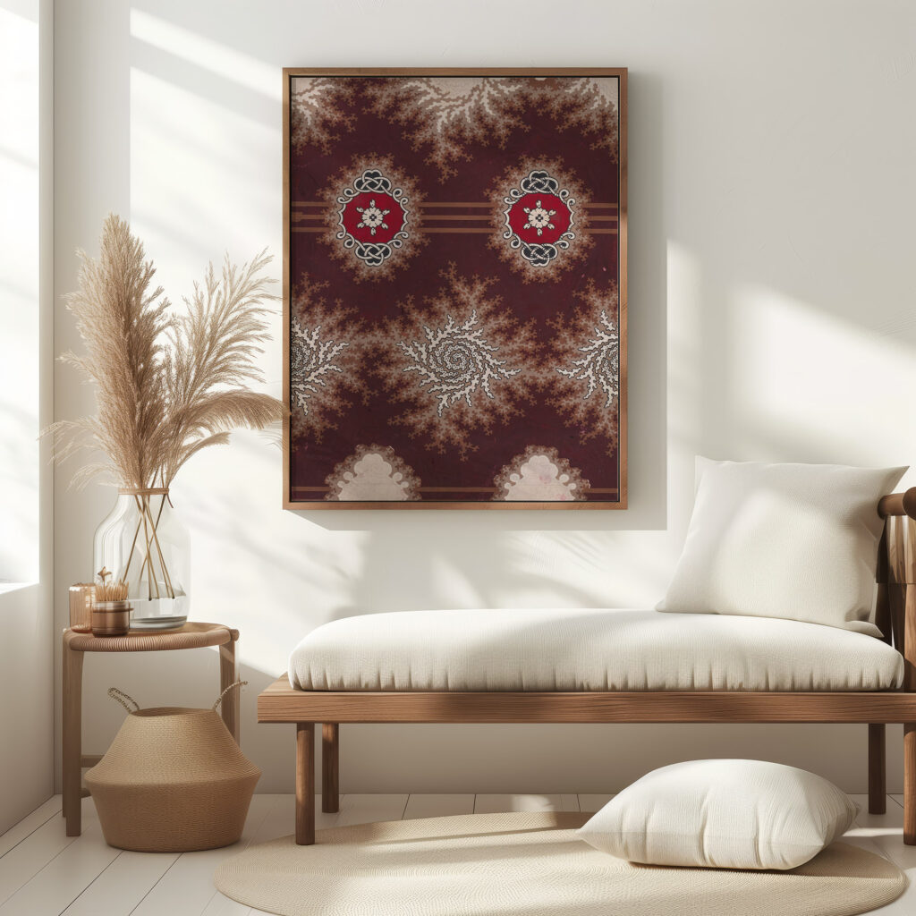 Alternating Horizontal Garlands of Branches with Abstract Swirls and Rosettes Flanked by Stylized Leaves and Framed by an Interlaced Ornamental Motif 1840 Unknown 5 mockup