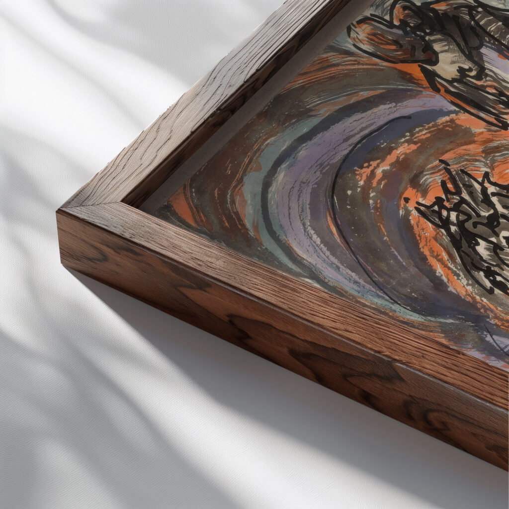 Alva 1924 Alfred Ost close up dark wood mockup