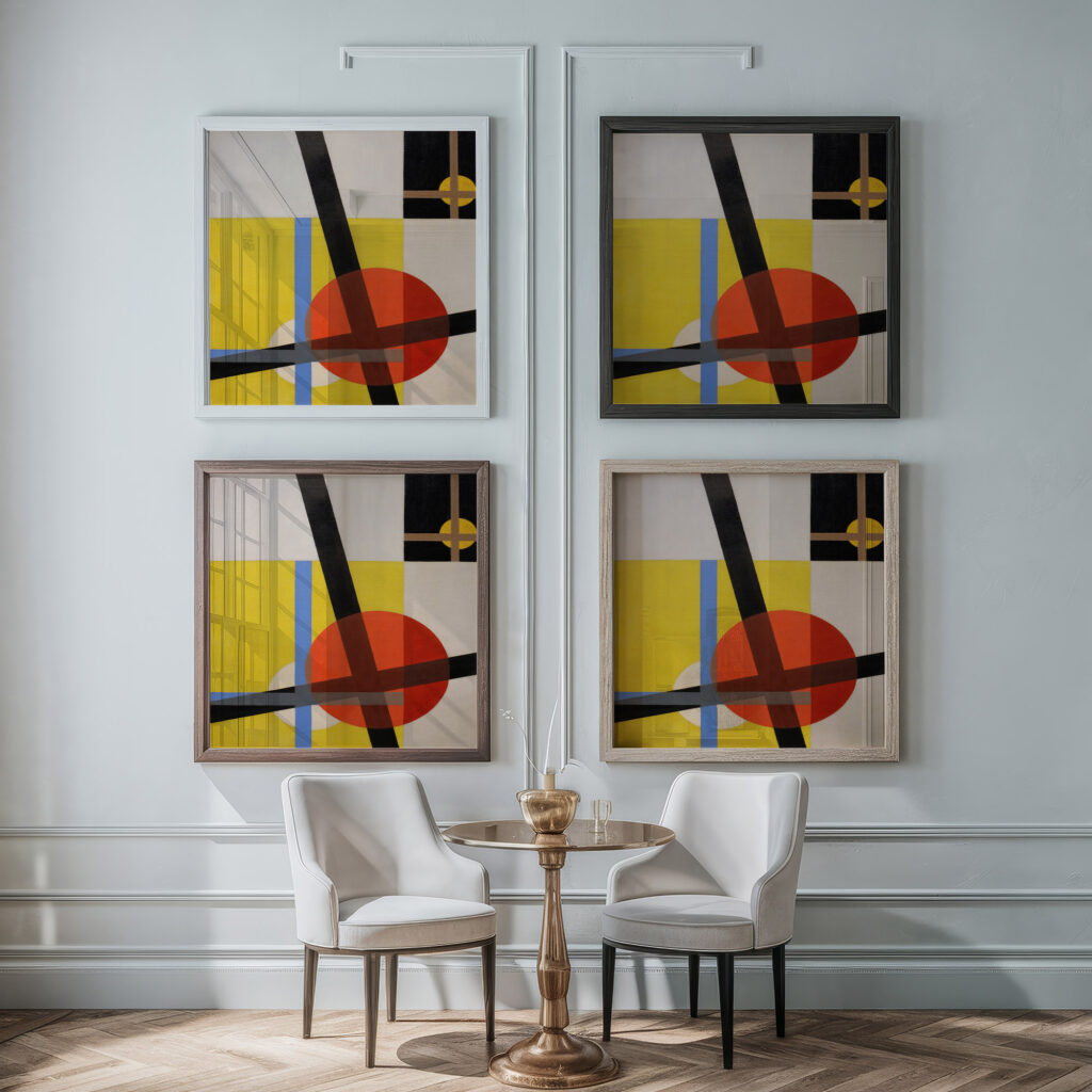 Am 2 1925 Laszlo Moholy Nagy framed posters mockup