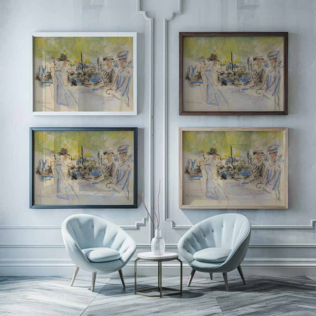 Am Tisch At the Table circa 1905 1911 Max Liebermann framed posters mockup