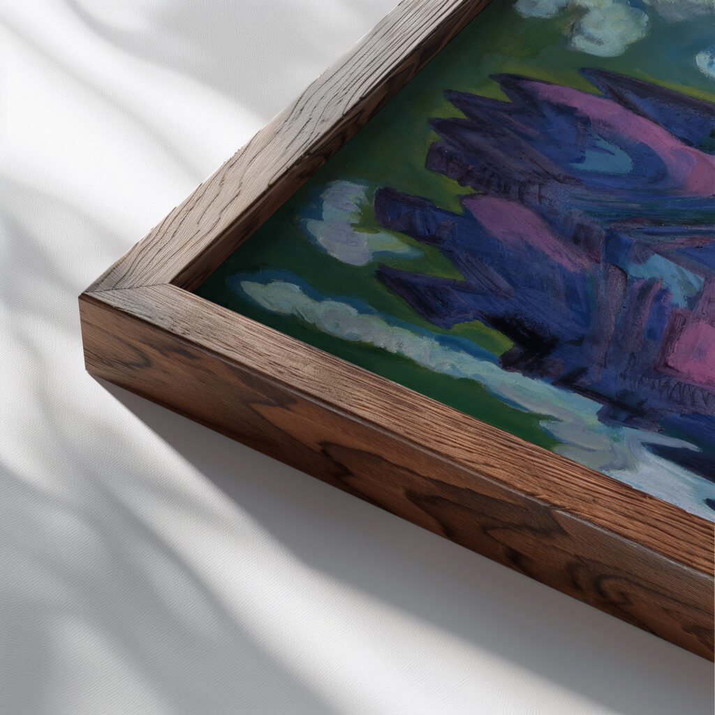 Amselfluh 1922 Ernst Ludwig Kirchner close up dark wood mockup