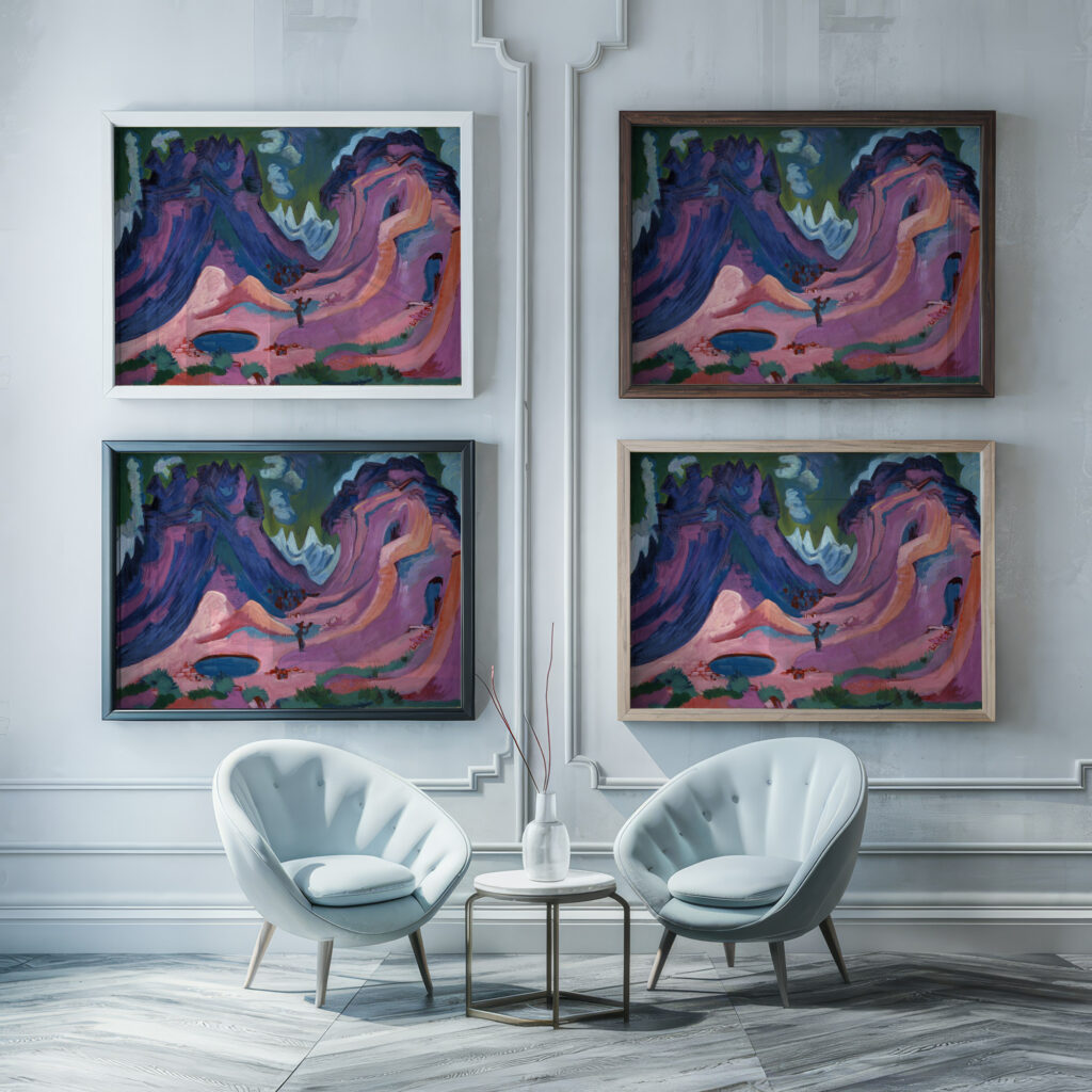 Amselfluh 1922 Ernst Ludwig Kirchner framed posters mockup