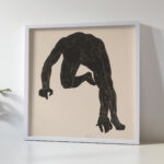 Anatomical study of the neck arm and leg muscles of a man in silhouette 1906 1945 Reijer Stolk 5 mockup