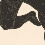 Anatomical study of the neck arm and leg muscles of a man in silhouette 1906 1945 Reijer Stolk 8 mockup