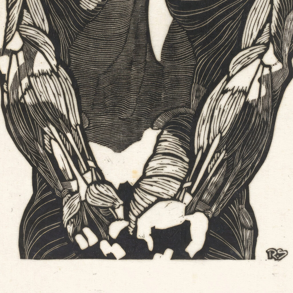 Anatomische studie van de rugspieren van een man 1906 Reijer Stolk 8 mockup