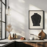 Anatomische studie van de rugspieren van een man in silhouet 1906 Reijer Stolk 6 mockup