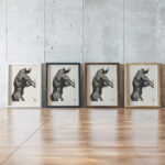 Anatomische studie van de zij en armspieren van een man 1906 Reijer Stolk framed posters mockup