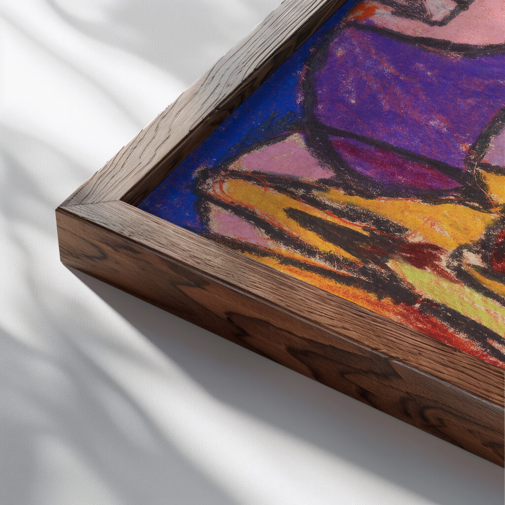 Anbetung 1930 Adolf Holzel close up dark wood mockup