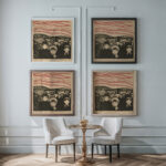 Angst 1896 Edvard Munch framed posters mockup