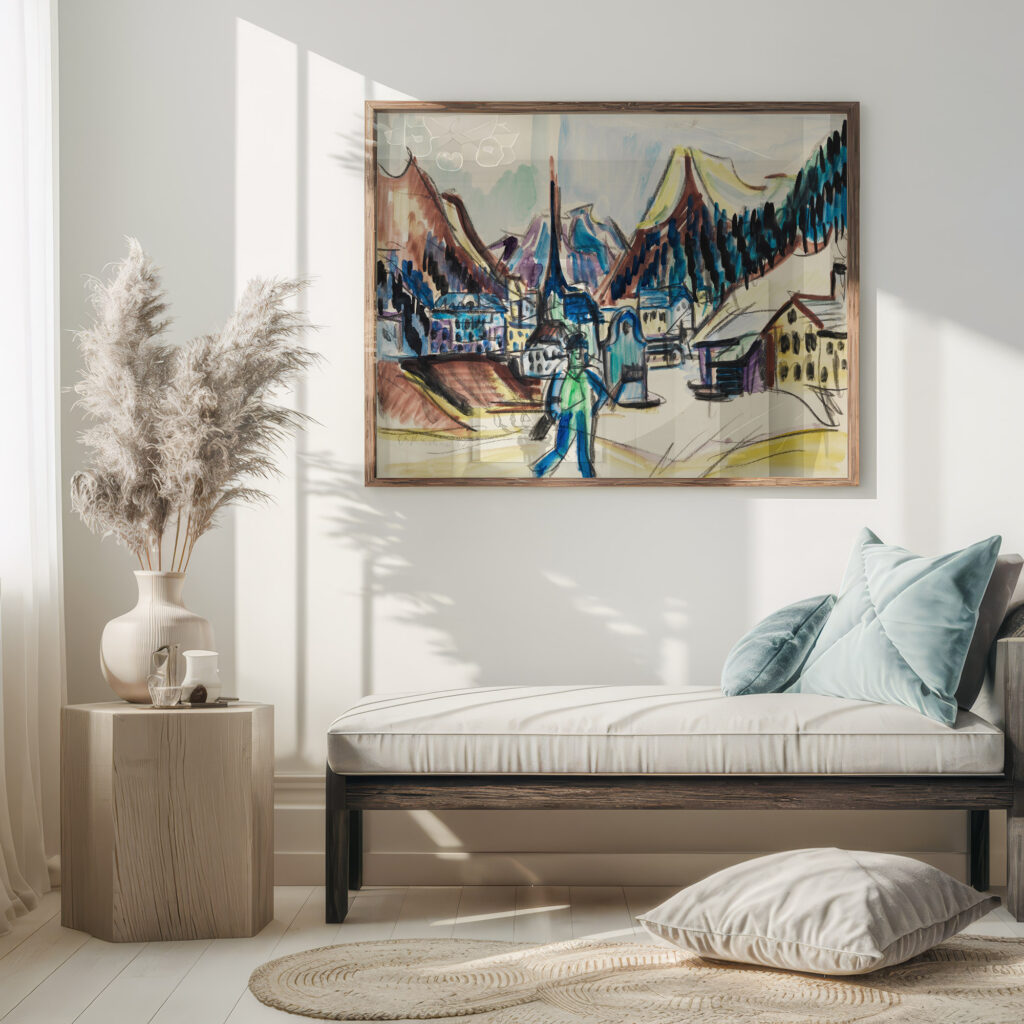 Ansicht von Davos Landschaft bei Davos im Winter 1925 Ernst Ludwig Kirchner 5 mockup