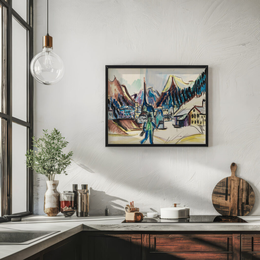 Ansicht von Davos Landschaft bei Davos im Winter 1925 Ernst Ludwig Kirchner 6 mockup