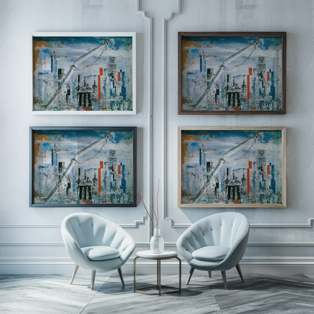 Ansicht von Manhattan East River 1935 1938 Wilhelm Thony framed posters mockup