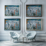 Ansicht von Manhattan East River 1935 1938 Wilhelm Thony framed posters mockup