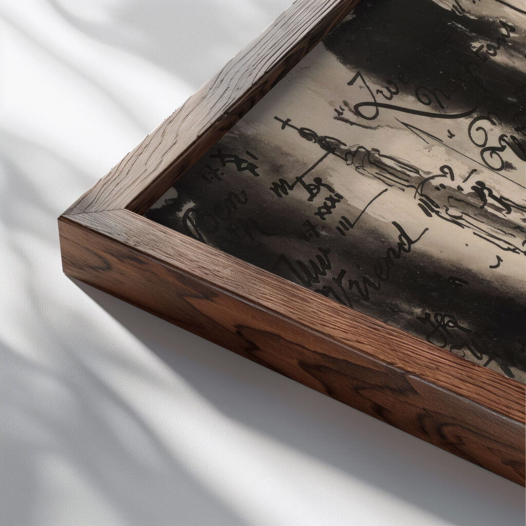 Apparition 1931 Alfred Ost close up dark wood mockup