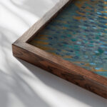 Apple Tree Pointillist Version 1908–1909 Piet Mondrian close up dark wood mockup Apple Tree Pointillist Version 1908–1909 Piet Mondrian close up dark wood mockup