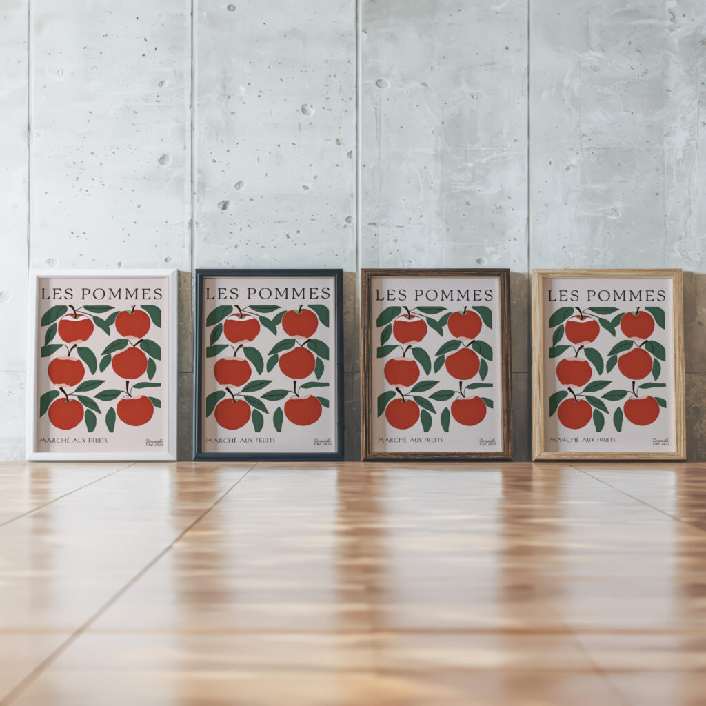 Apples 3x4 framed posters mockup