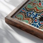 Arabian Ornament ca 1900 Elizabeth A. Nedwill close up dark wood mockup