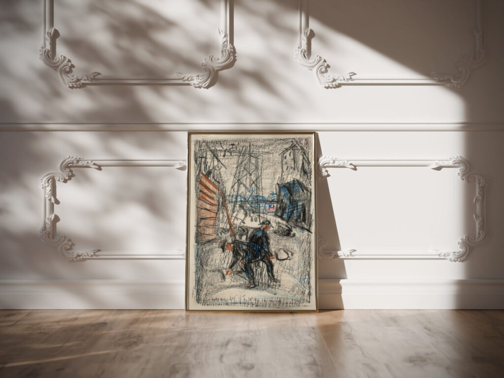 Arbeidere i gate 1930 1931 Edvard Munch video mockup