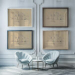 Arbres Parmi Des Rochers circa 1890 Paul Cezanne framed posters mockup