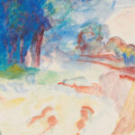 Arbres au bord de leau et voilier circa 1895 Pierre Auguste Renoir 8 mockup
