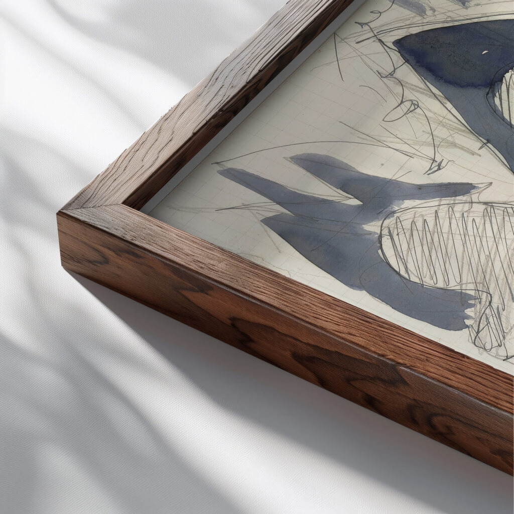 Archers ca. 1935 Ernst Ludwig Kirchner close up dark wood mockup