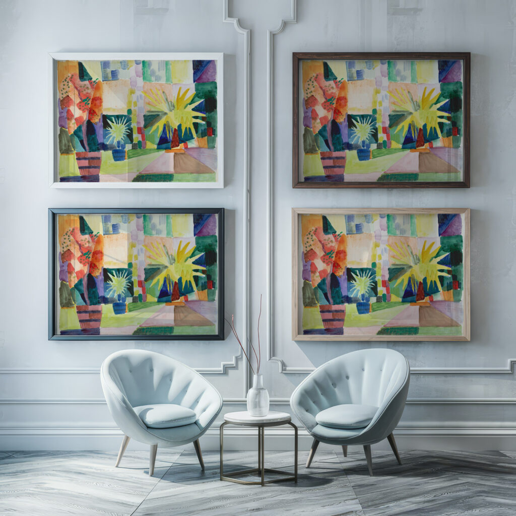 Arden on Lake Thun 1914 August Macke framed posters mockup